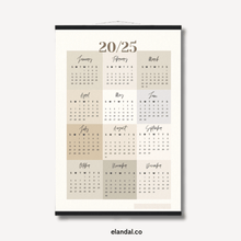 Load image into Gallery viewer, 2025 Print Neutral Color Block Poster Calendar with Hangers