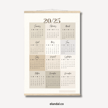 Load image into Gallery viewer, 2025 Print Neutral Color Block Poster Calendar with Hangers