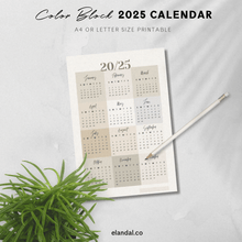 Load image into Gallery viewer, Printable 2025 Neutral Color Block Poster Calendar