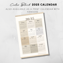 Load image into Gallery viewer, Printable 2025 Neutral Color Block Poster Calendar