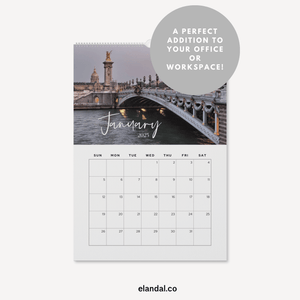 2025 Parisian Sights Print Vertical Paris Wall Calendar