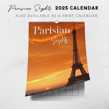 Load image into Gallery viewer, 2025 Printable Parisian Sights Paris Photo Calendar