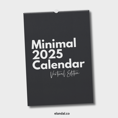 2025 Print Minimal Full Page Vertical Calendar