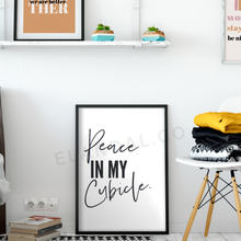 Load image into Gallery viewer, Peace in My Cubicle Framed Poster Print Stylish Workspace Artwork