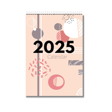 Load image into Gallery viewer, 2025 Pink Abstract Wall Calendar