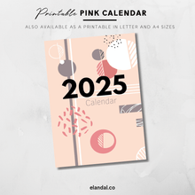 Load image into Gallery viewer, 2025 Pink Abstract Wall Calendar