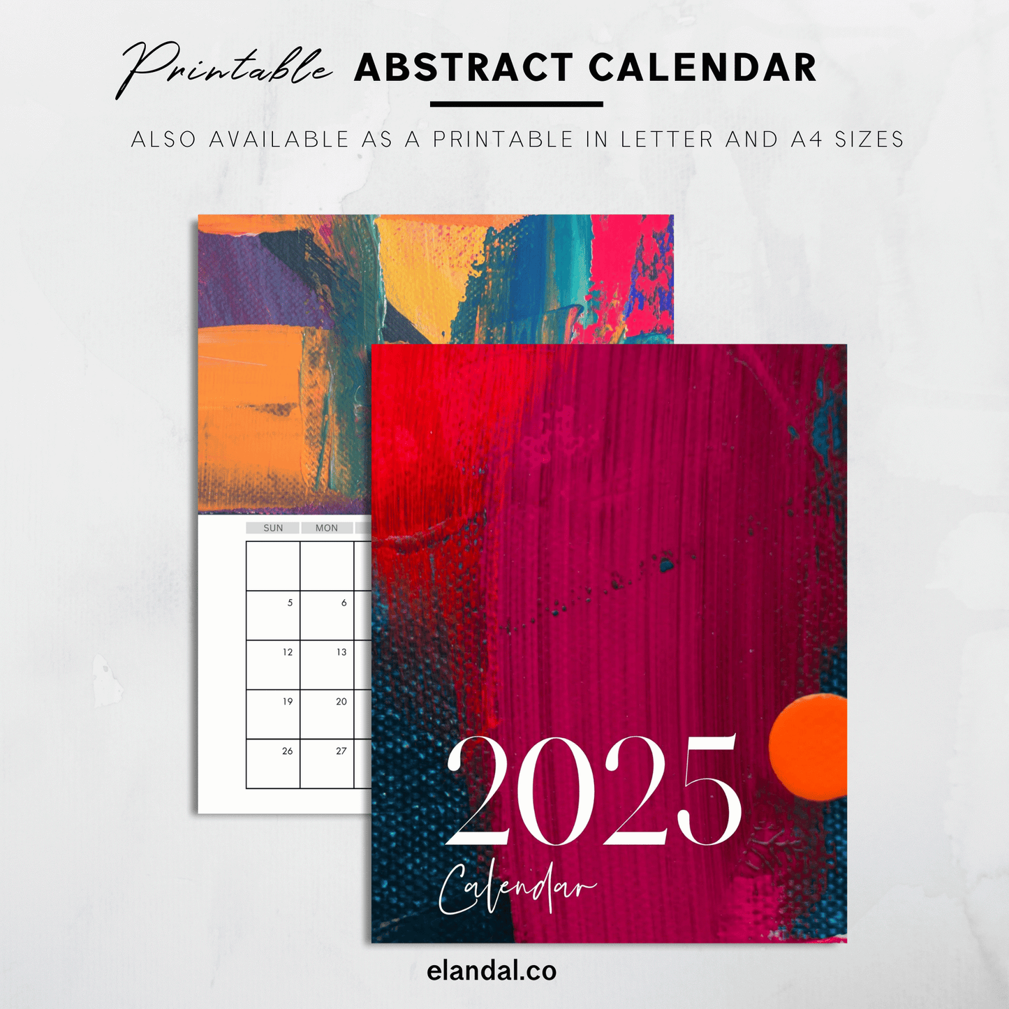 2025 Print Abstract Art Vertical Wall Calendar for Work, Office and Workspace Decor