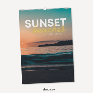 2025 Sunset Beaches Vertical Print Wall Calendar