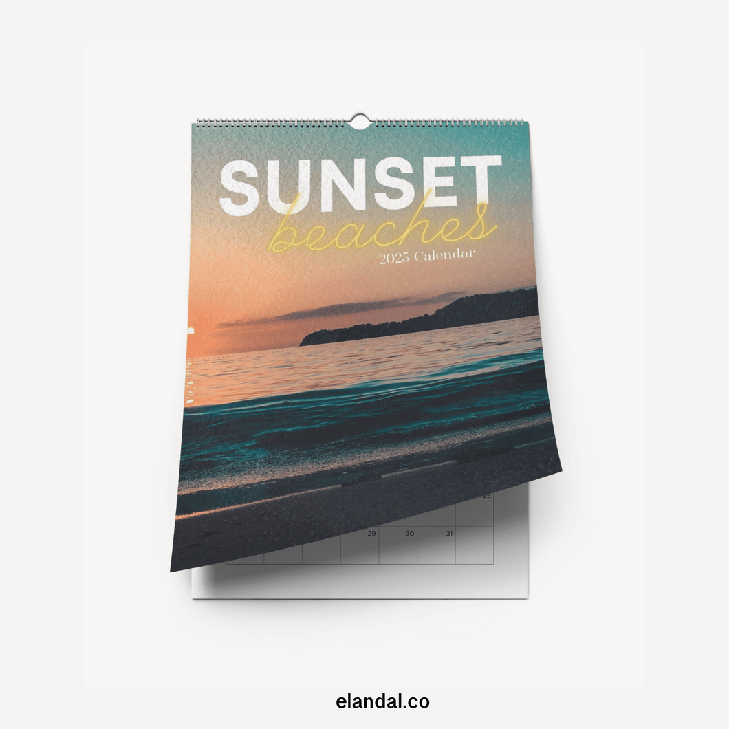 2025 Sunset Beaches Vertical Print Wall Calendar