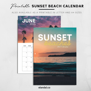 2025 Sunset Beaches Vertical Print Wall Calendar