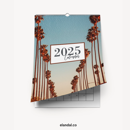 2025 Palm Trees Vertical Print Wall Calendar