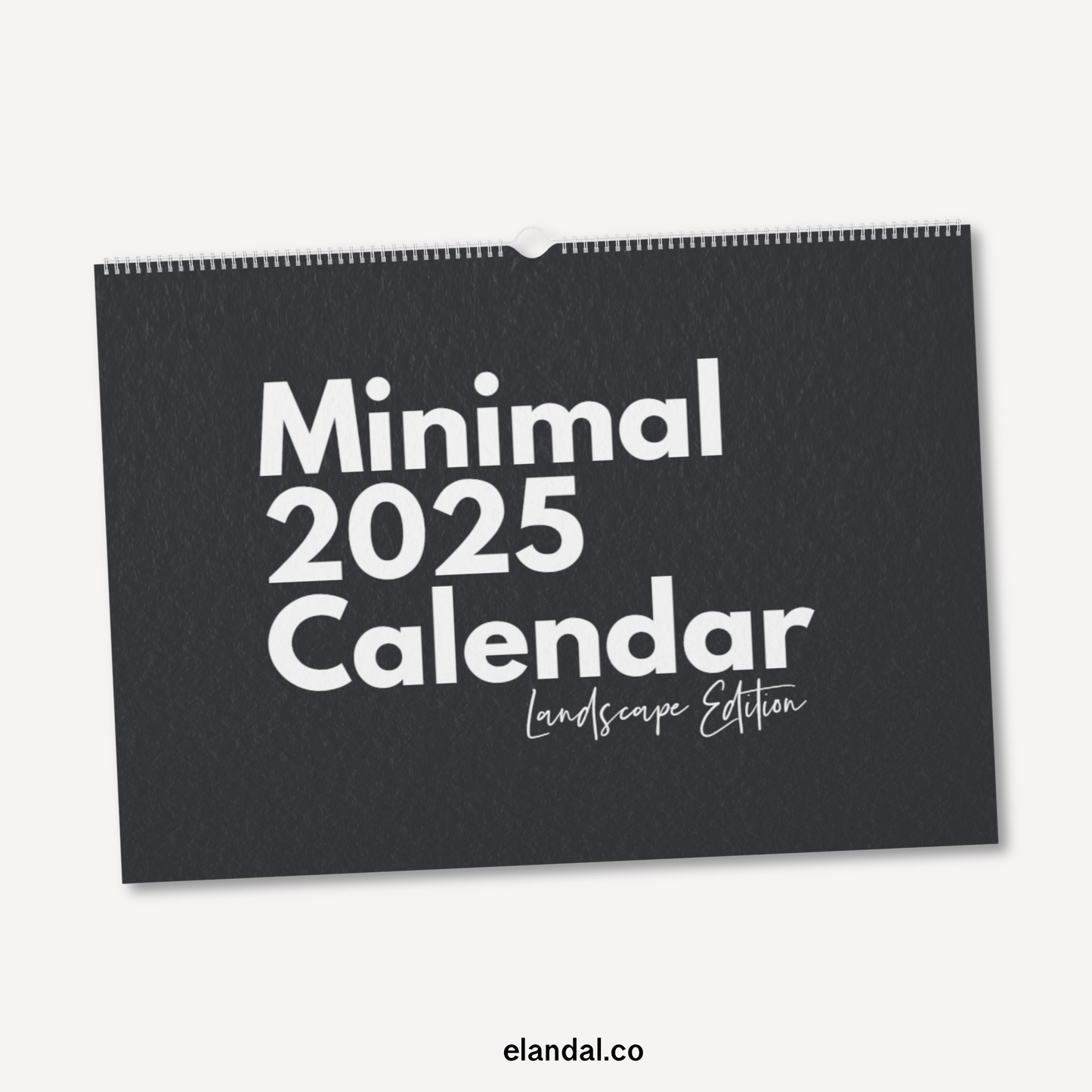 2025 Print Minimalist Landscape Black and White Photo Calendar