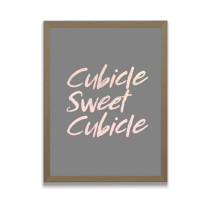 Cubicle Sweet Cubicle Framed Artwork, Available in Four Sizes, Six Print Colors and Three Frame Colors