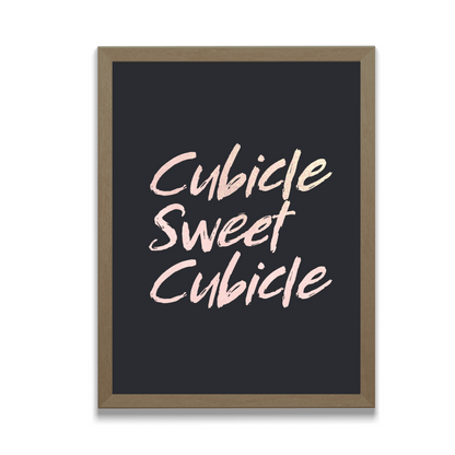 Cubicle Sweet Cubicle Framed Artwork, Available in Four Sizes, Six Print Colors and Three Frame Colors