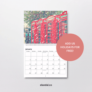 2025 Print London Illustrated Wall Calendar