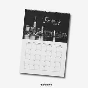 2025 New York Nights Vertical Print Wall Calendar