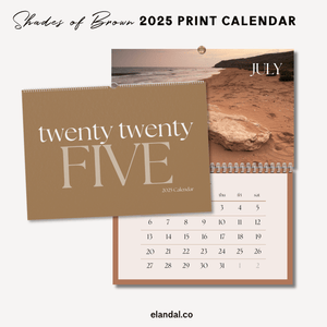 2025 Print Brown Minimalist Photo Wall Calendar