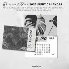 Load image into Gallery viewer, 2025 Printable Black and White Botanical Landscape Calendar