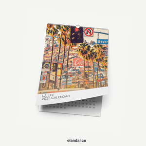 2025 Print Los Angeles Illustrated Wall Calendar