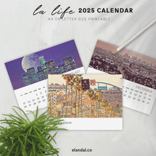 Load image into Gallery viewer, 2025 Printable Los Angeles Illustrated Calendar