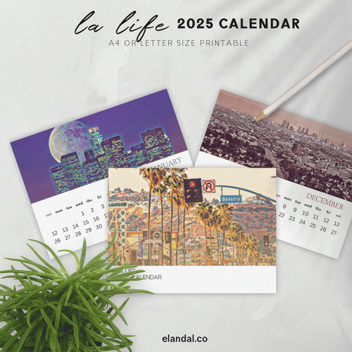 2025 Printable Los Angeles Illustrated Calendar