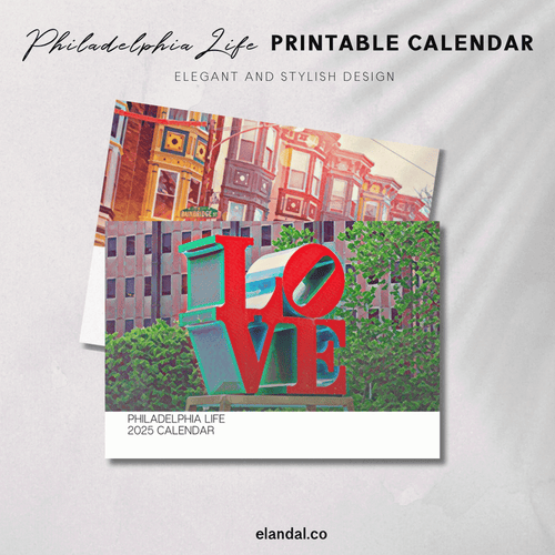 2025 Printable Philadelphia Illustrated Calendar