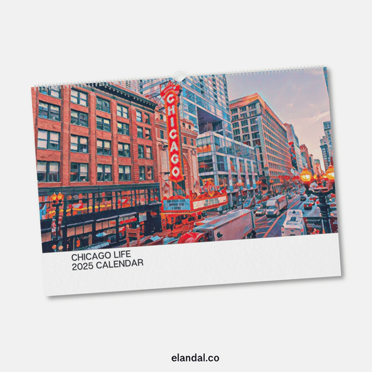 2025 Print Chicago Life Illustrated Wall Calendar