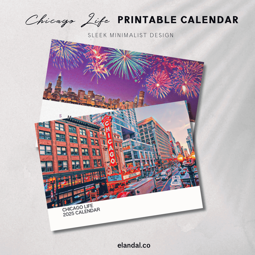 2025 Printable Chicago Illustrated Calendar