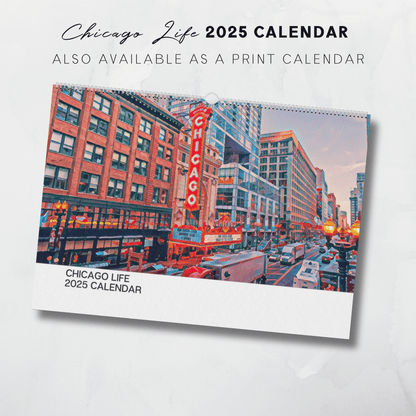 Calendario ilustrado de Chicago para imprimir en 2025