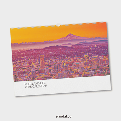 2025 Print Portland Illustrated Wall Calendar