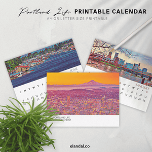 2025 Printable Portland Illustrated Calendar