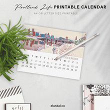 Load image into Gallery viewer, 2025 Printable Portland Illustrated Calendar