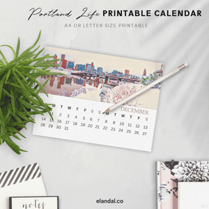 2025 Printable Portland Illustrated Calendar