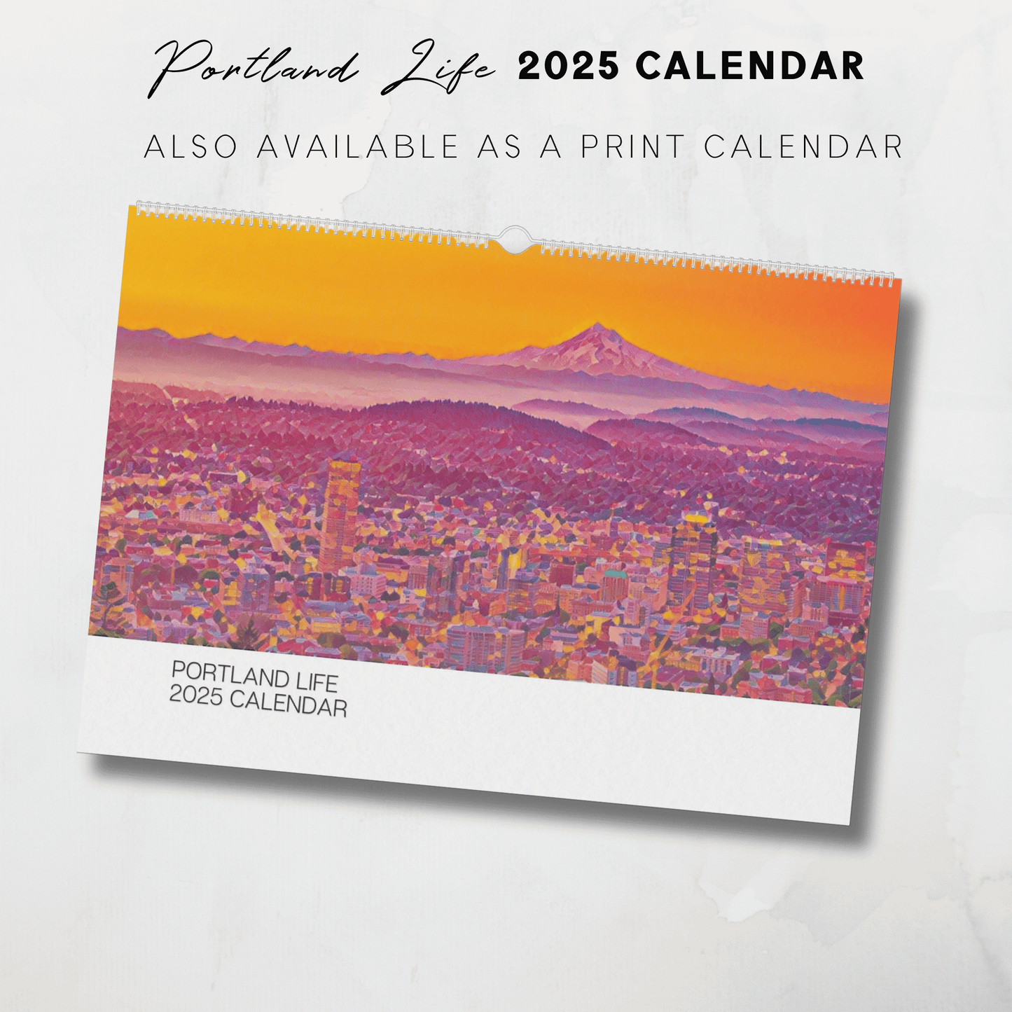 Calendario ilustrado de Portland para imprimir en 2025