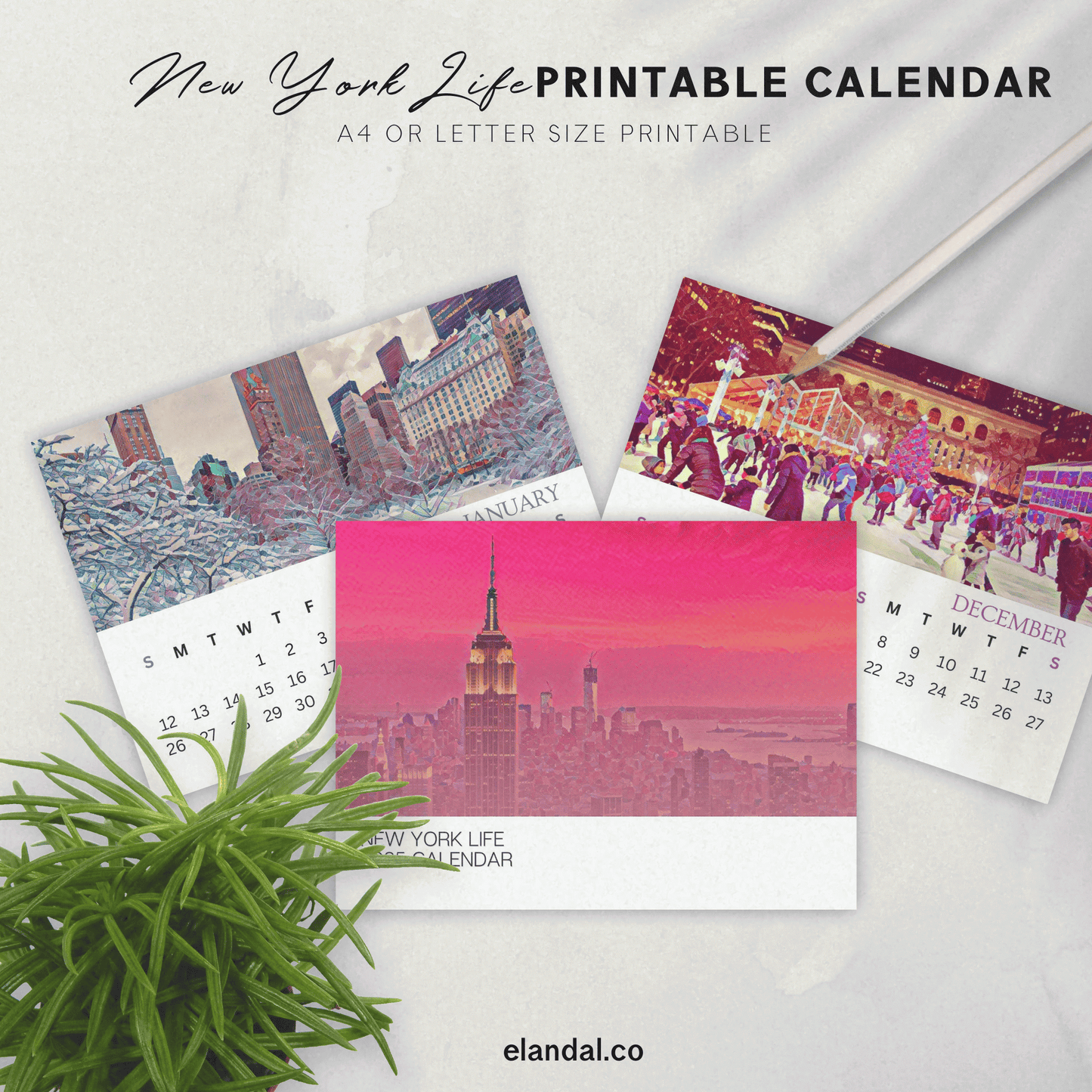 2025 Printable New York Illustrated Calendar