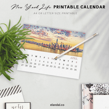 2025 Printable New York Illustrated Calendar