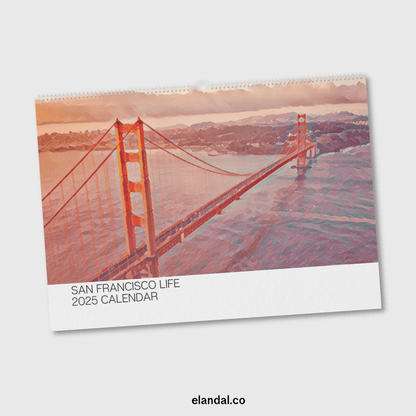 2025 Print San Francisco Illustrated Wall Calendar