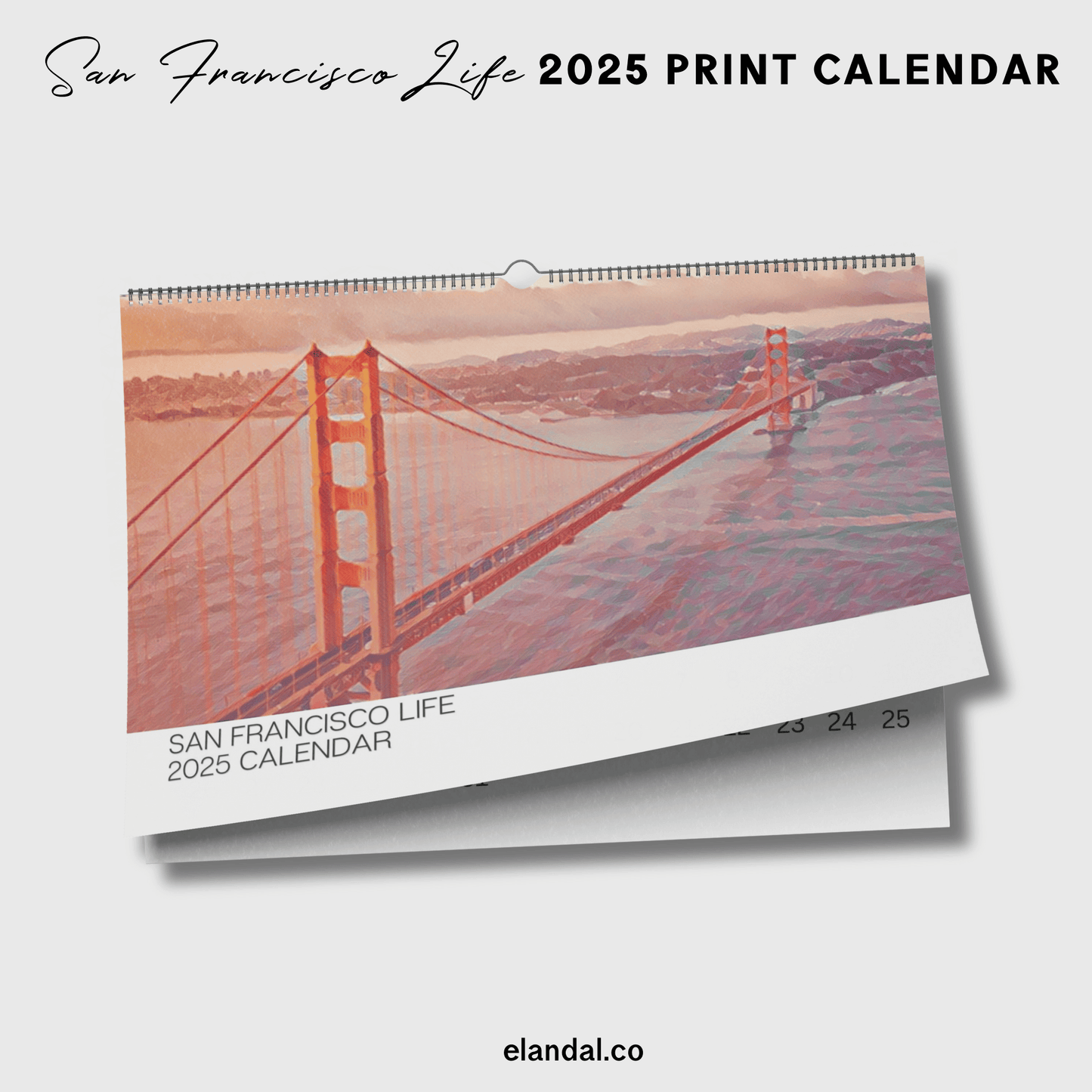 2025 Print San Francisco Illustrated Wall Calendar