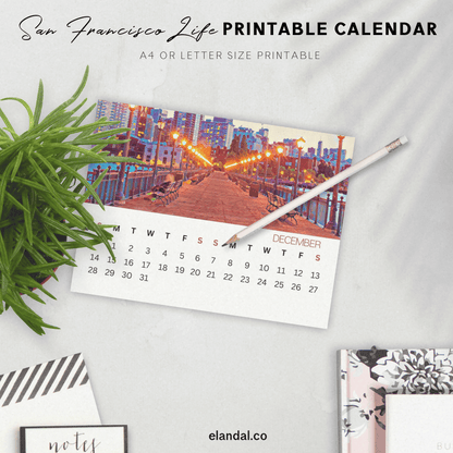 2025 Printable San Francisco Illustrated Calendar