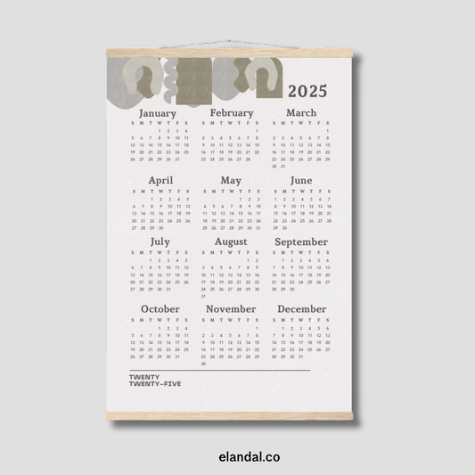 2025 Print Abstract Art Minimalist Poster Calendar with Hangers