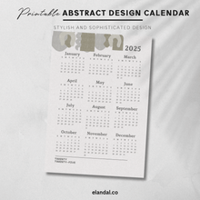 Load image into Gallery viewer, 2025 Printable Abstract Minimalist Poster Calendar