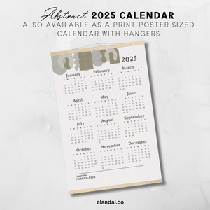 2025 Printable Abstract Minimalist Poster Calendar