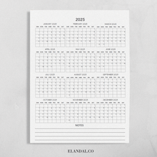 Load image into Gallery viewer, 2025 Print Minimalist Poster Planning Calendar