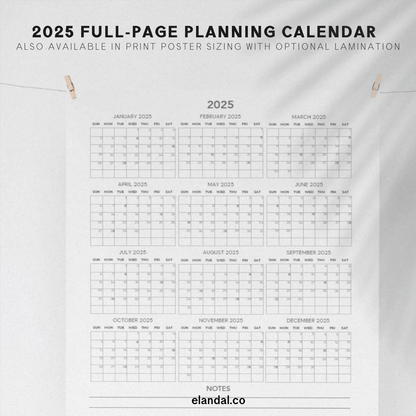 2025 Printable Minimalist Poster Calendar