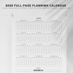 2025 Printable Minimalist Poster Calendar