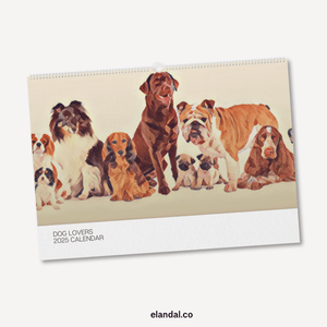 2025 Dog Lovers Illustrated Wall Calendar