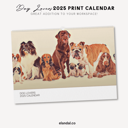 2025 Dog Lovers Illustrated Wall Calendar