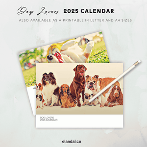 2025 Dog Lovers Illustrated Wall Calendar