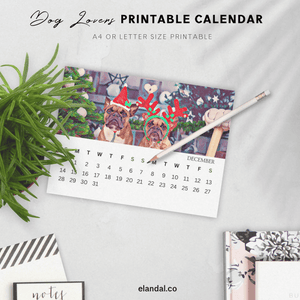 2025 Printable Dog Lovers Illustrated Calendar