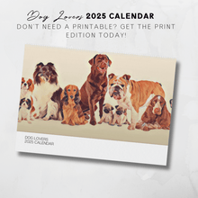 Load image into Gallery viewer, 2025 Printable Dog Lovers Illustrated Calendar